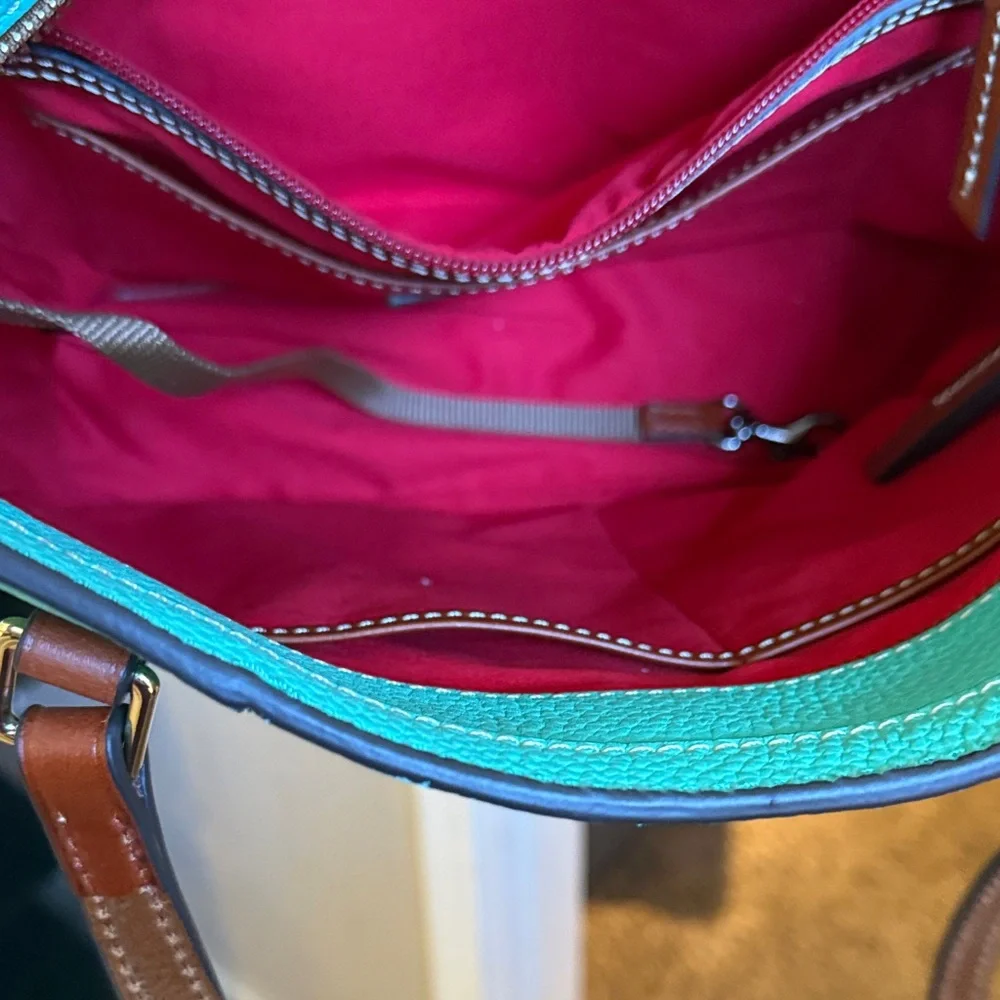Dooney & Bourke Aqua Leather Tote - Picture 4 of 6